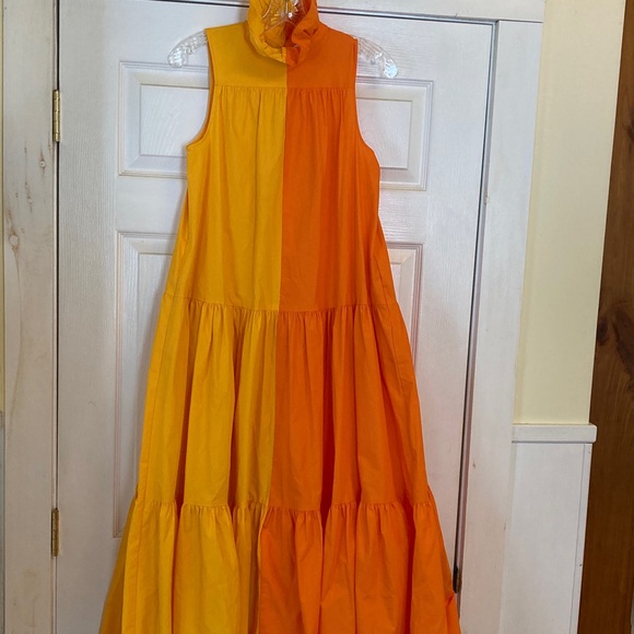Christopher John Rogers Dresses & Skirts - Christopher John Rogers Tiered Dress in Orange and Yellow